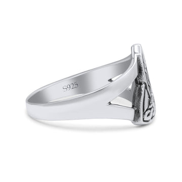 New Design Triskele Trinity Knot Celtic Oxidized Thumb Ring Band